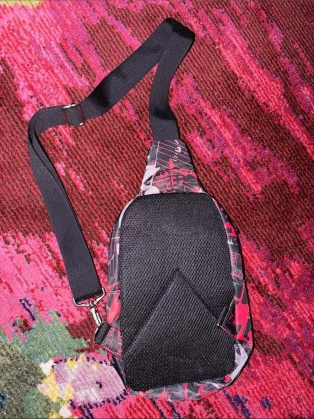 Sling Bag in Black and Red Gaming Controller Print